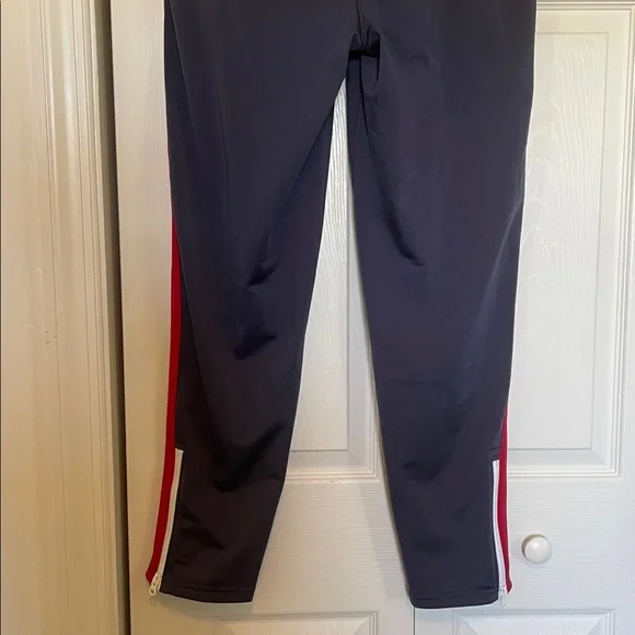 VTG Women’s M Champion track pants blue with red side stripe pockets zip ankles - Picture 9 of 13